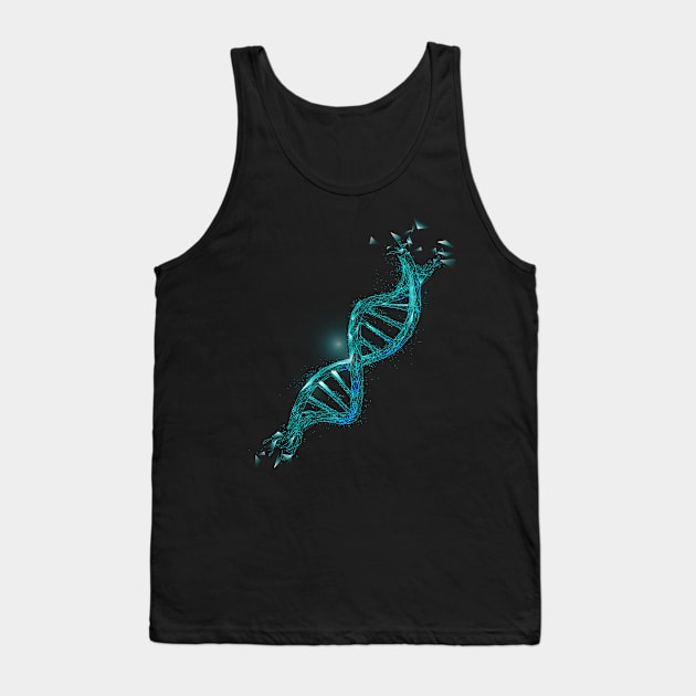 Blue DNA String Biology Tank Top by ShirtsShirtsndmoreShirts